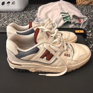 New Balance 550 Athletic Shoe - White / Navy / Rust